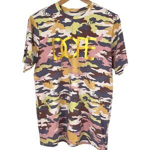 DOPE Camo Flock & Foil Tee Shirt Multicolor Size S Short Sleeve 100% Cotton